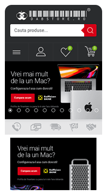 Magazinul online DABSTORE in versiunea mobila