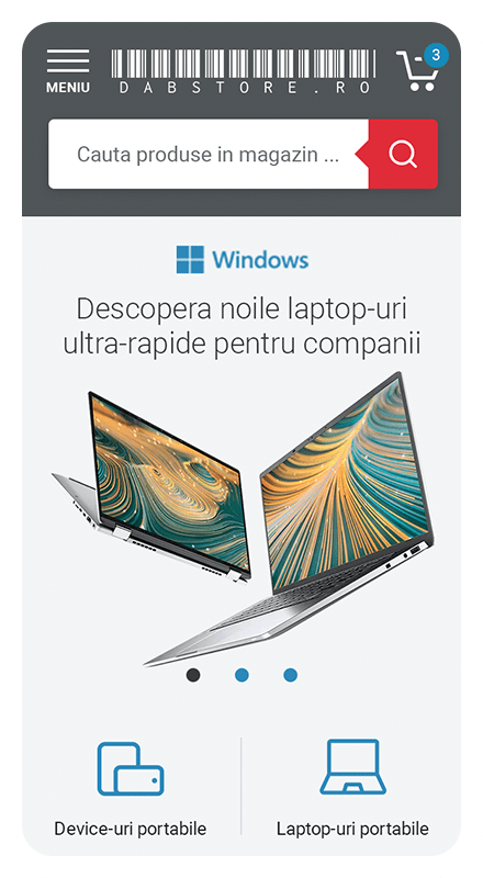 Magazinul online DABSTORE in versiunea mobila