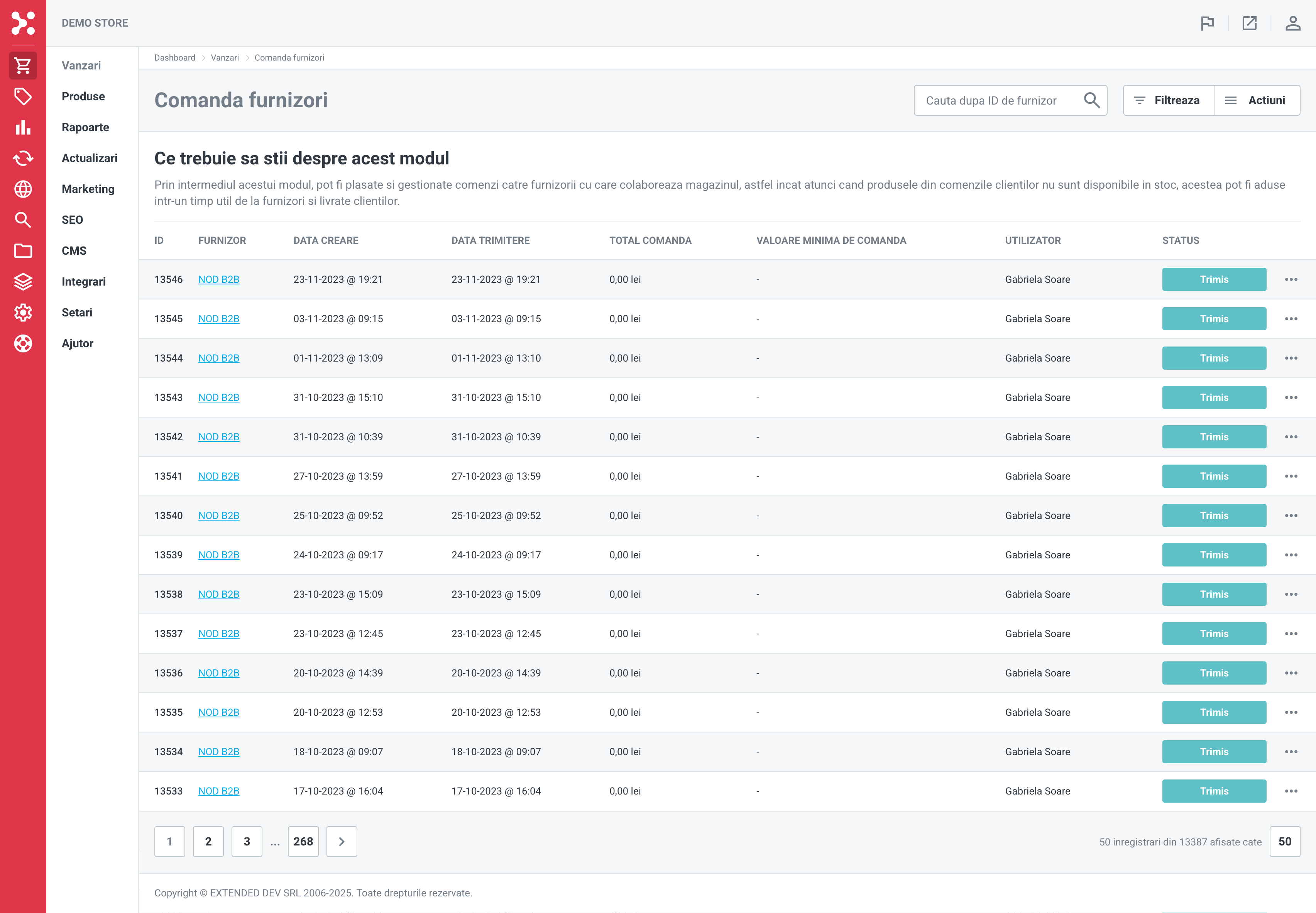 Dropshipping - Modul comanda furnizori