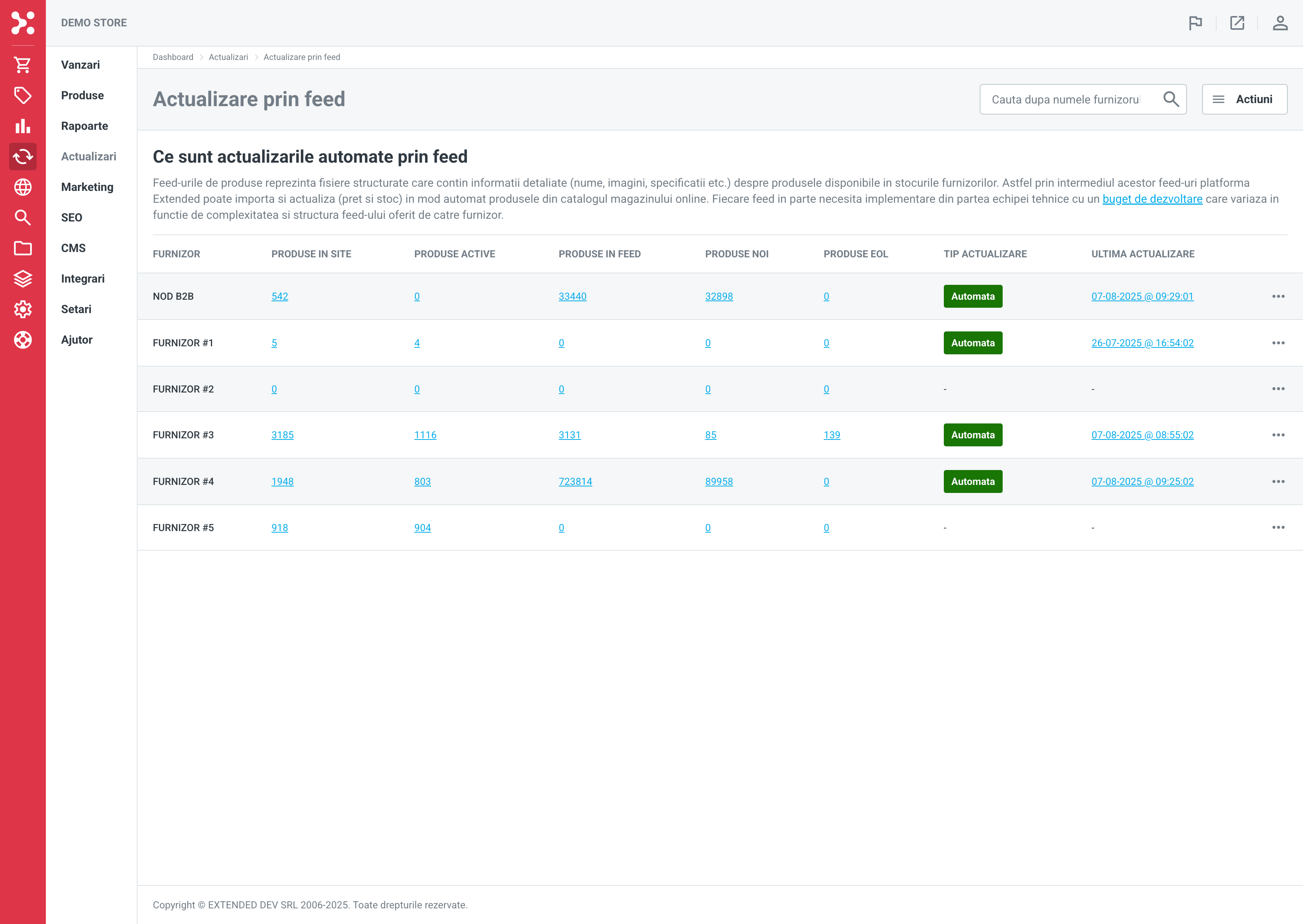 Dropshipping - Data feed-uri de la furnizori