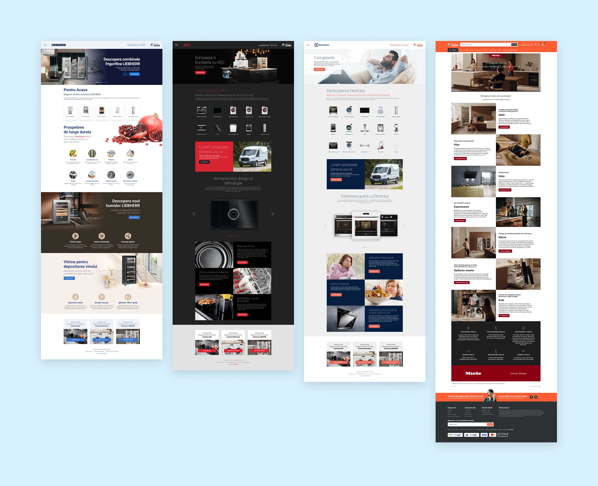 Pentru Acasă - landing page-uri